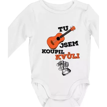 Kojenecký body Když koupíš kytaru - Body kojenecké s dlouhým rukávem - Dlouhý r. do 3 měs ( Bílá )