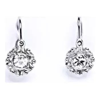 Náušnice Stříbrné náušnice kytičky dětské čirý zirkon - NK1345 (Dětské stříbrné náušnice se zirkonem)
