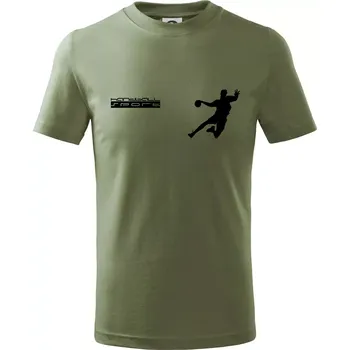 Chlapecké oblečení Handball sport - Tričko dětské bavlněné - 104-110cm / 3-4 roky ( Khaki )