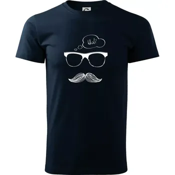 Pánské tričko Mustache what? - Triko extra velké (5-8XL) - 7XL ( Námořní modrá (velmi tmavá - téměř černá) )