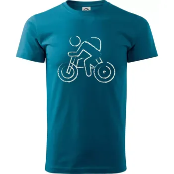 Cyklo nástřik - Klasické pánské triko vyšší gramáže - M ( Petrolejová )