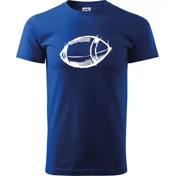 Pánské tričko Americký fotbal míč skica - Triko extra velké (5-8XL) - 6XL ( Královská modrá )