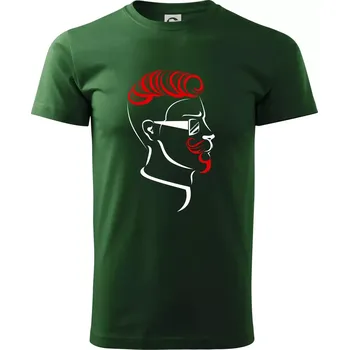 Pánské tričko Borec s upraveným vousem - Triko extra velké (5-8XL) - 6XL ( Lahvově zelená )