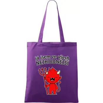 Já jsem ze všech nejhodnější - Taška bavlněná - 42 x 38 cm ( Fialová )