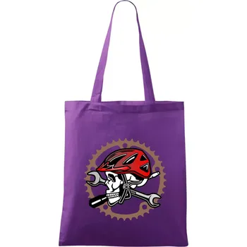Lebka biker opravář - Taška bavlněná - 42 x 38 cm ( Fialová )