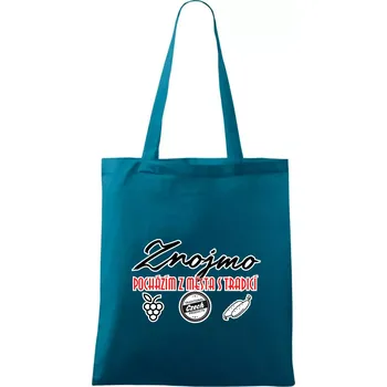 Znojmo město s tradicí - Taška bavlněná - 42 x 38 cm ( Petrolejová )