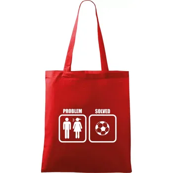 Nákupní taška Problém fotbal - Taška bavlněná - 42 x 38 cm ( Červená )