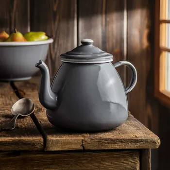 Konvice na čaj Smaltovaná konvice / čajník OLKUSKIE WYROBY EMALIOWANE 1,4 l OWE Grey