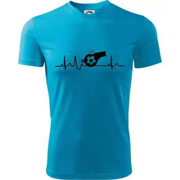 EKG fotbal rozhodčí a píšťalka - Dětské triko sportovní (dresovina) - 158 cm/12 let ( Světlý tyrkys )