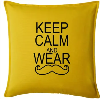 Polštář Keep calm and wear mustache - Polštář 50x50 - 50x50 - Pouze potah ( Žlutá )