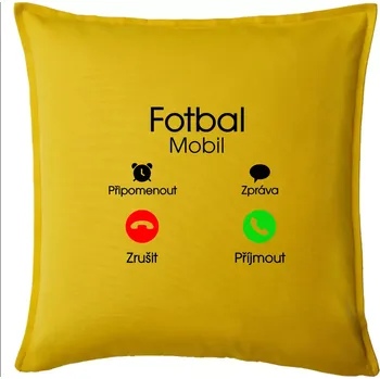 Polštář Fotbal volá - Polštář 50x50 - 50x50 - Pouze potah ( Žlutá )