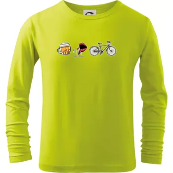 Chlapecké oblečení Hattrick kolo - Triko dětské Long Sleeve - 134 cm/8 let ( Limetková )