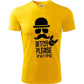 Chlapecké tričko Bitch please! Mustache - Dětské triko sportovní (dresovina) - 122 cm/6 let ( Žlutá )