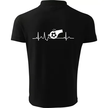 Pánská košile EKG fotbal rozhodčí a píšťalka - Polokošile pánská Pique Polo 203 - XL ( Černá )