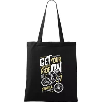 Nákupní taška Get Your Ride On - Taška bavlněná - 42 x 38 cm ( Černá )
