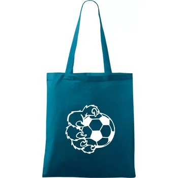 Nákupní taška Medvědí tlapa fotbal - Taška bavlněná - 42 x 38 cm ( Petrolejová )