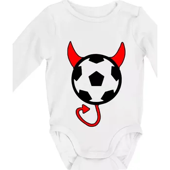 Fotbal devil - Body kojenecké s dlouhým rukávem - Dlouhý r. do 3 měs ( Bílá )