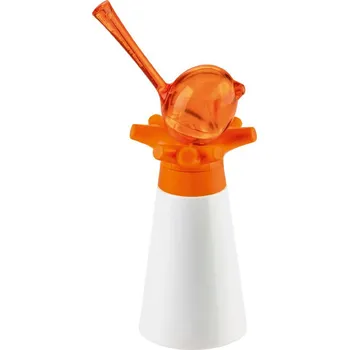 Kuchyňský mlýnek KOZIOL Pi orange 19,5 cm - plastový ruční mlýnek na pepř se solničkou