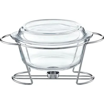 AMBITION Saule Steel 3 l + 0,9 l - zapékací (servírovací) mísa s ohřívačem na čajovou svíčky