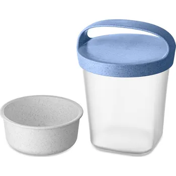 Svačinový box KOZIOL Buddy Organic 0,5 l modrý - dvoukomorový plastový lunch box