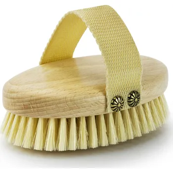 Dřevěný masážní kartáč na tělo STARMANN MINI PIG BRISTLE KRÉMOVÝ