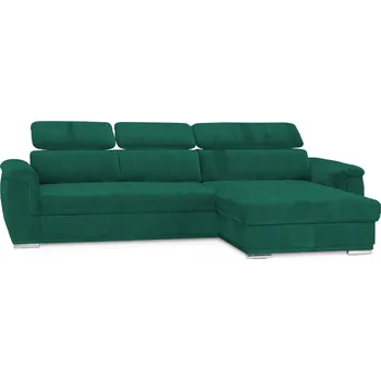 Sedací souprava Rohová sedací souprava pro každodenní spaní ve tvaru písmene U s úložným prostorem na lůžkoviny Umbria VI - Meblar retro bliss 75, chrom 302x103 cm