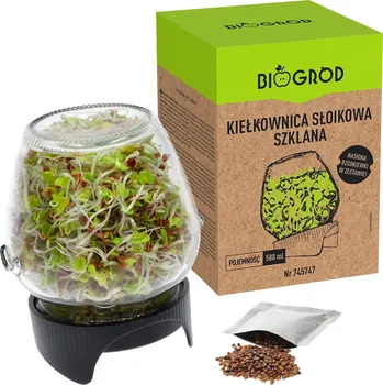 Obal na květináč BIOOGRÓD Twist-Off skleněná klíčenka se semeny