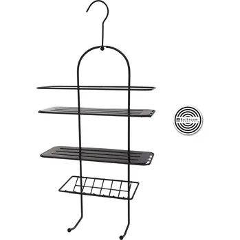 Drátěná police Koupelnová polička 25x12xh45cm 3 police kovová černá
