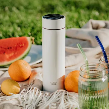Termoska ADLER AD 4506w 0,47 l - termoska na kávu a čaj z nerezové oceli s teploměrem