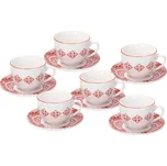 TOGNANA Coral 270 ml 6 ks. - porcelánové šálky na kávu a čaj s podšálky