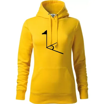 Dámská mikina Rohový praporek - Mikina dámská Cape s kapucí - XL ( Žlutá )