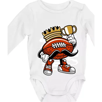 Kojenecký body Americanos fotbal král - Body kojenecké s dlouhým rukávem - Dlouhý r. do 3 měs ( Bílá )