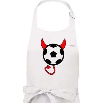 Kuchyňská zástěra Fotbal devil - Pánská zástěra na vaření - Univerzální velikost ( Bílá )