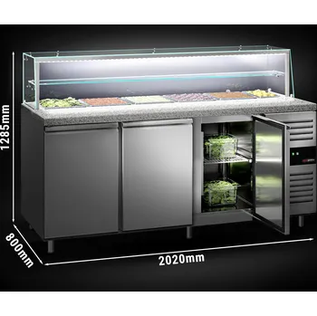 Mraznička G.Gastro Saladette PREMIUM - 2,01 m - se 3 dveřmi - pro 5x GN 1/1 + 1x GN 2/4