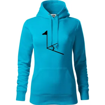 Dámská mikina Rohový praporek - Mikina dámská Cape s kapucí - S ( Světlý tyrkys )