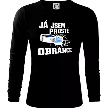 Pánské oblečení Já jsem prostě obránce (hokej) - Triko s dlouhým rukávem FIT-T long sleeve - S ( Černá )