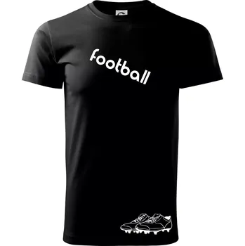 FOOTBALL nápis šikmo - Triko extra velké (5-8XL) - 7XL ( Černá )