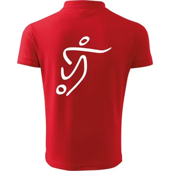 Pánská košile Fotbalista silueta - Polokošile pánská Pique Polo 203 - 5XL ( Červená )