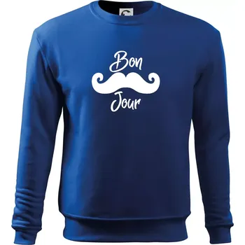 Pánská mikina Mustache Bon Jour - Mikina Essential pánská - S ( Královská modrá )