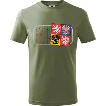ČR znak na ledě - Tričko dětské bavlněné - 122 cm/6 let ( Khaki )