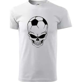 Pánské tričko Fotbal lebka míč - Triko extra velké (5-8XL) - 6XL ( Bílá )