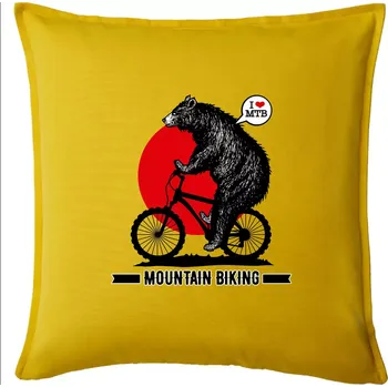 Polštář MTB medvěd - Polštář 50x50 - 50x50 - Pouze potah ( Žlutá )
