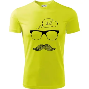 Mustache what? - Dětské triko sportovní (dresovina) - 158 cm/12 let ( Neonově žlutá )