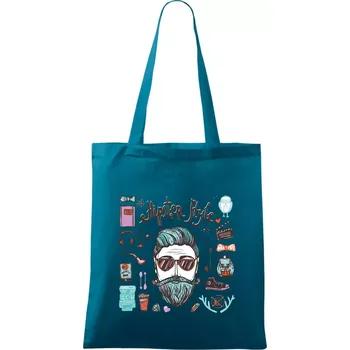 Hipster style - Taška bavlněná - 42 x 38 cm ( Petrolejová )