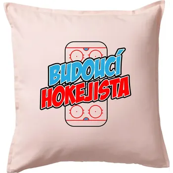 Polštář Budoucí hokejista - Polštář 50x50 - 50x50 - Pouze potah ( Světle růžová )