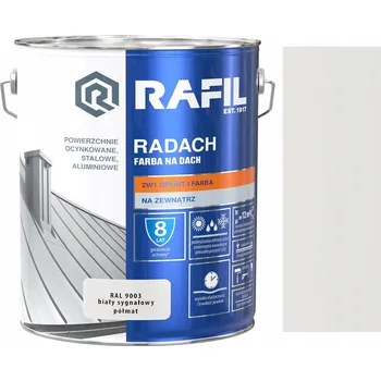 barva na zeď RAFIL Radach 10L Bílá Signální RAL 9003 Polomatná Barva na střechu