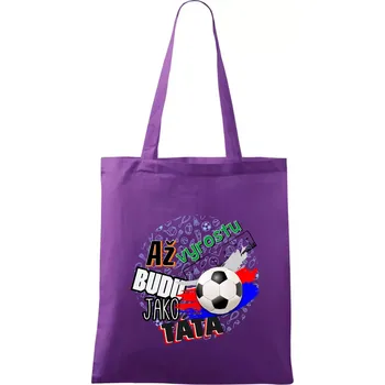 Nákupní taška Až vyrostu budu jako táta - fotbalista - Taška bavlněná - 42 x 38 cm ( Fialová )