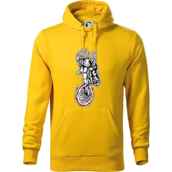 Pánská mikina Kostra downhill - Mikina pánská Cape s kapucí - S ( Žlutá )