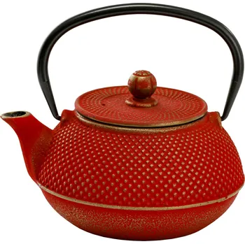 Konvice na čaj Litinová konvice s vařičem DOTS RED 0,8 l