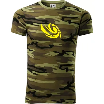 Pánské tričko Vortex logo samostatné - žluté - Army CAMOUFLAGE - 2XL ( Zelený maskáč )